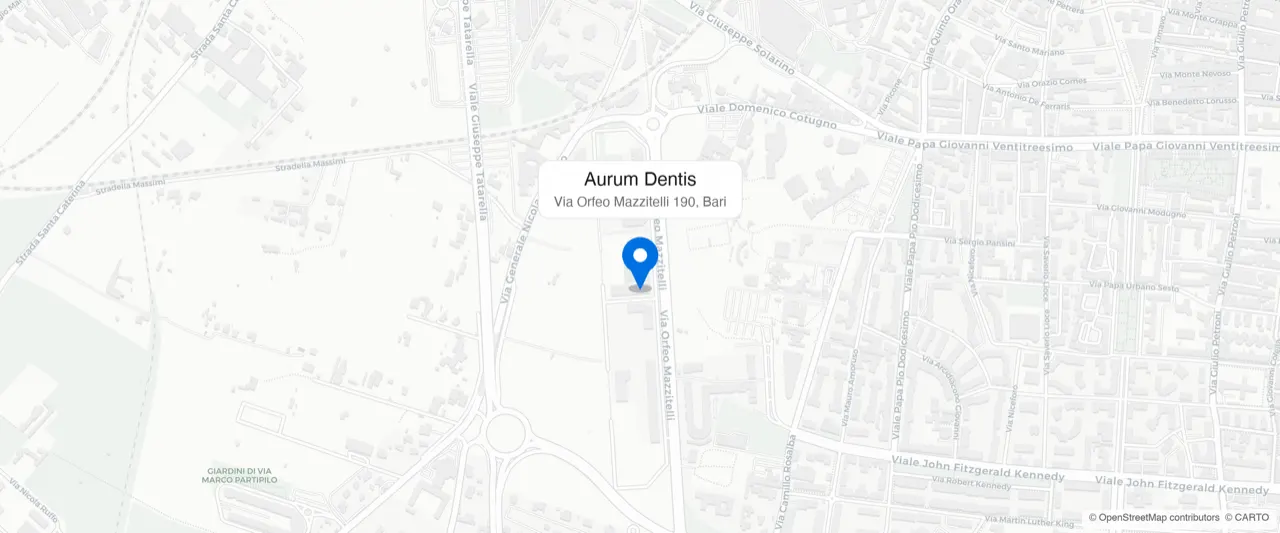 Mappa: lo studio Aurum Dentis in via Orfeo Mazzitelli 190, Bari Poggiofranco